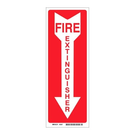 Brady Brady 71655 Fire Extinguisher Sign, Fiberglass, 4"W x 24"H 71655
